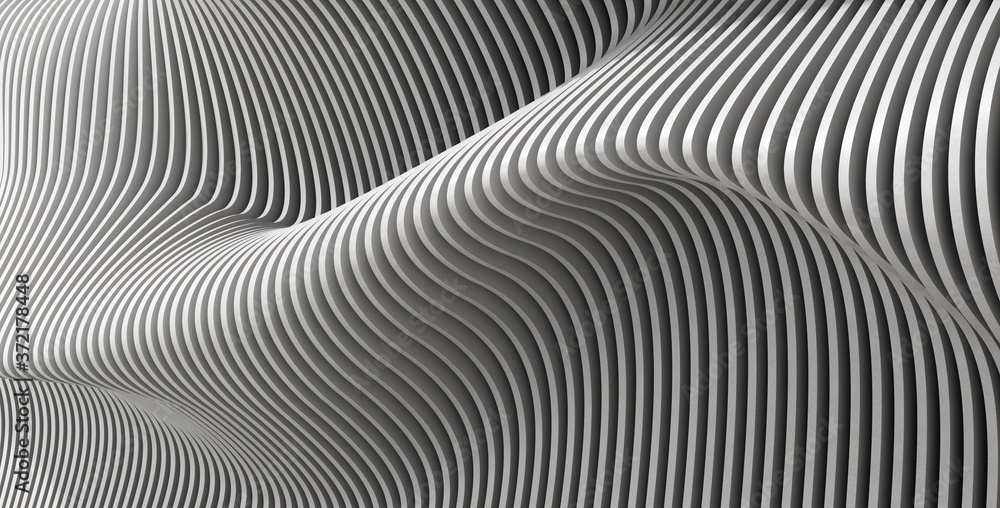 Fototapete 3d abstract render of concrete parametric pattern.