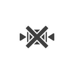 Obraz premium Do not clamp, packaging sign vector icon. filled flat sign for mobile concept and web design. glyph icon. Symbol, logo illustration. Vector graphics