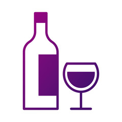 wine cup drink and bottle gradient style icon