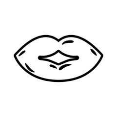 sexi female lips pop art line style