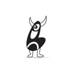 cute monster icon on white background vector