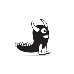 cute monster icon on white background vector