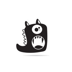 cute monster icon on white background vector