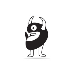 cute monster icon on white background vector