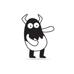 cute monster icon on white background vector