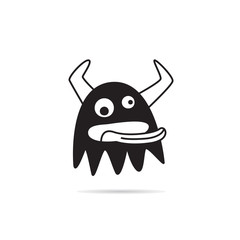 cute monster icon on white background vector