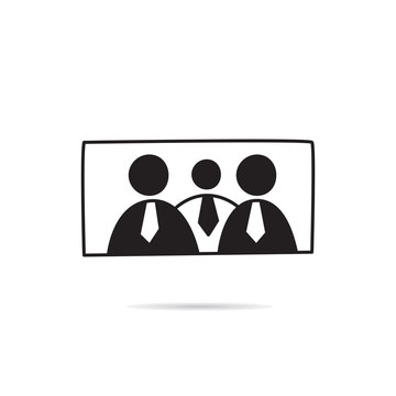 Business People Family Photo Vector Illustration