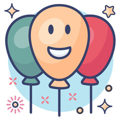 
Flat design vector of balloons, party decoration 
