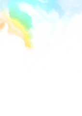 Abstract colorful watercolor on white background. Digital art painting.