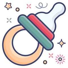 
Flat vector design of baby pacifier icon.
