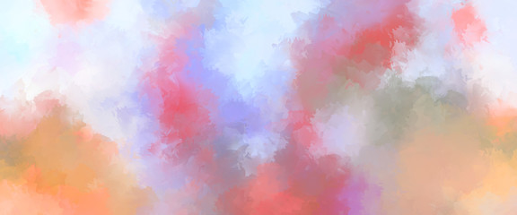 Abstract background of colorful brush strokes. Brushed vibrant wallpaper. Painted artistic creation. Unique and creative illustration.