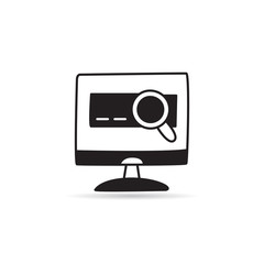 search on desktop icon on white background vector
