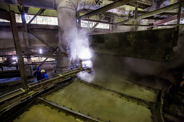 Sulphuric (sulfuric) acid workshop. Phosphoric fertilizers factory.