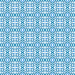 Obraz premium Watercolor medallion seamless border. Blue 
