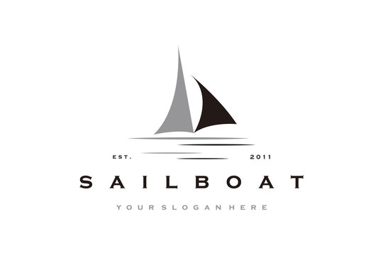 creative Sailboat logo design Vector