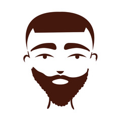 young afro man ethnicity with beard silhouette style icon