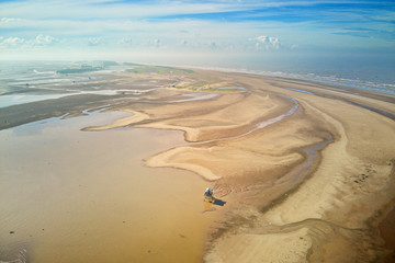 Nice aerial view of a sandbank offshore Namdinh, Vietnam
