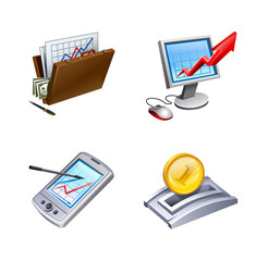 set of icons logos for business and financial statistics