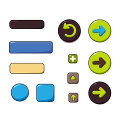 flat cute buttons with arrows icon web
