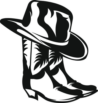 Cowboy Hat And Boot Silhouette