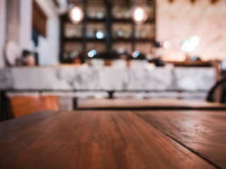 Table top Bar restaurant shop interior Blur background
