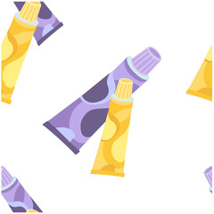Seamless pattern violet and yellow tubes