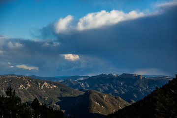 Sunset in the mountains of Sant Llorenç de Morunys, Lleida, Spain