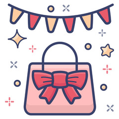 
Shoulder bag with garlands showing concept of mothers day icon
