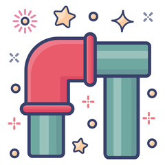 
A tubular section or hollow cylinder for water supply, pipe icon
