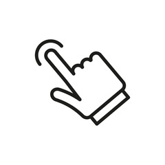 The hand clicks. Pointer. Simple linear vector illustration on a white background.