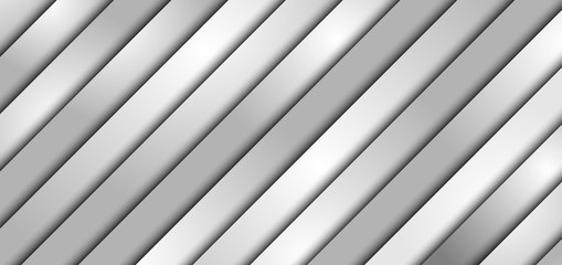 Obraz premium Abstract 3D white and gray diagonal stripe layer paper overlay pattern background and texture