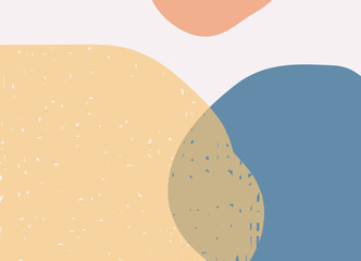 Trendy social media banner template with abstract organic shapes composition in contemporary collage minimal style