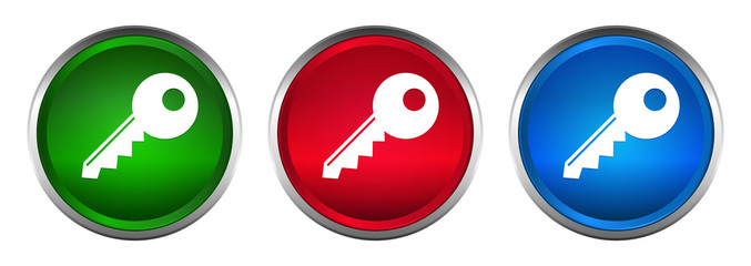 Key icon supreme round button set design illustration