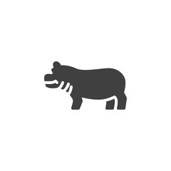 Hippopotamus vector icon. filled flat sign for mobile concept and web design. Hippo, behemoth glyph icon. Symbol, logo illustration. Vector graphics