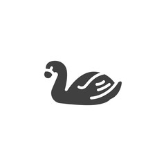 Swan, bird vector icon. filled flat sign for mobile concept and web design. glyph icon. Symbol, logo illustration. Vector graphics