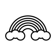 cute rainbow pop art line style