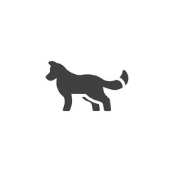 Wolf, animal vector icon. filled flat sign for mobile concept and web design. Standing dog, side view glyph icon. Symbol, logo illustration. Vector graphics