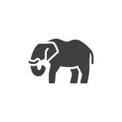 Elephant, animal vector icon. filled flat sign for mobile concept and web design. Elephant, side view glyph icon. Mammoth symbol, logo illustration. Vector graphics