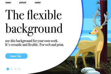 Landing page template with cute illustrated nature theme