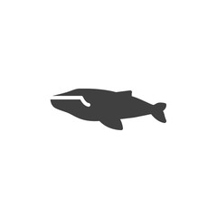 Whale fish vector icon. filled flat sign for mobile concept and web design. Marine mammal whale glyph icon. Symbol, logo illustration. Vector graphics