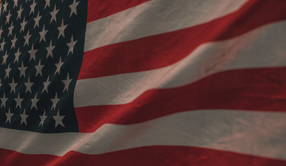 Fototapeta na wymiar United States of America flag. Image of the american flag flying in the wind.