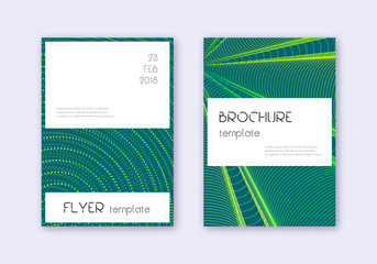 Fototapeta premium Stylish cover design template set. Green abstract 