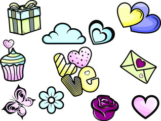 Set of love icons