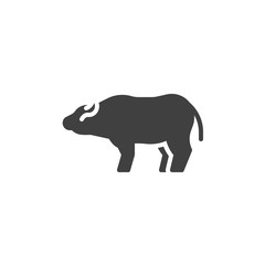 Buffalo animal vector icon. filled flat sign for mobile concept and web design. Bison, bull glyph icon. Symbol, logo illustration. Vector graphics