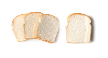 set bread breakfast bakery on white isolated