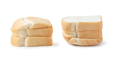 set bread breakfast bakery on white isolated