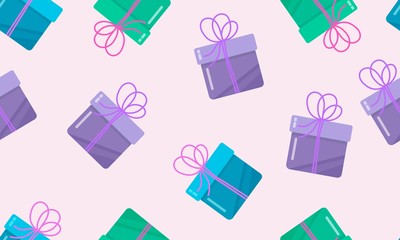 Holiday gifts isolated on white background. Vector minimalistic flat design.