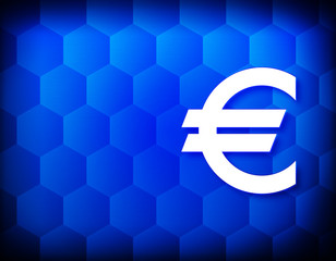 Euro sign icon hexagon creative abstract blue background seamless hexagonal illustration design