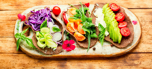 Vegetarian snack of tacos