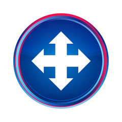 Move icon silky blue round button aqua design illustration